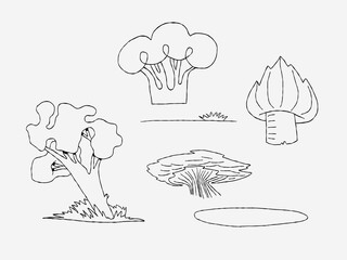 Simple doodle children drawing tree element vector image