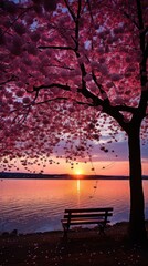 Fototapeta na wymiar Cherry Blossom Sunset
