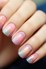 glitter nail manicure