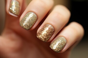 glitter nail manicure