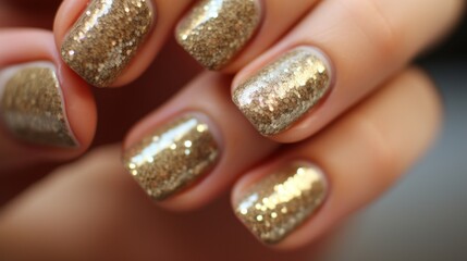 glitter nail manicure