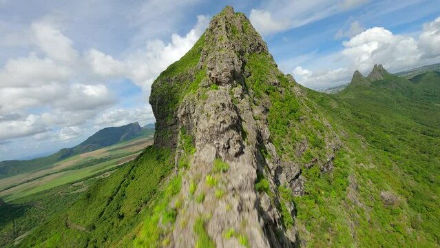 Rempart Mountain Mauritius aerial view
