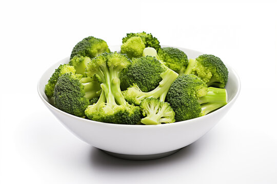 Side dish of Broccoli white background