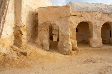Sahara desert in Tunisia, North Africa. Beautiful landscape sand and dunes.