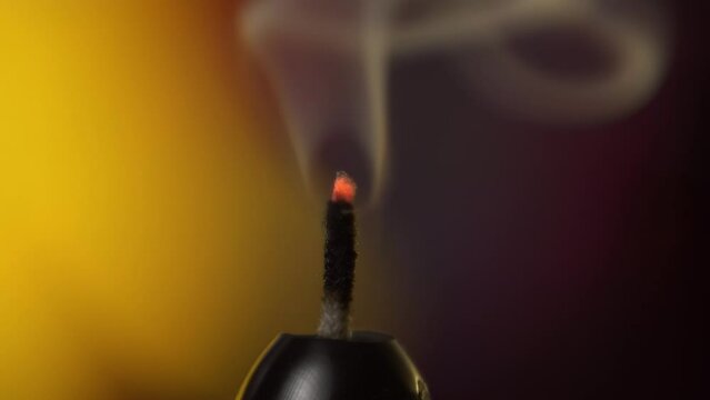 macro shot of blowing out the candle