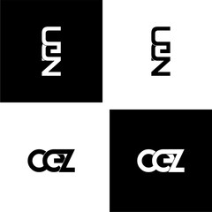 cez initial letter monogram logo design set