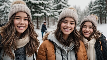 two women in winter park