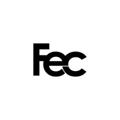 fec lettering initial monogram logo design