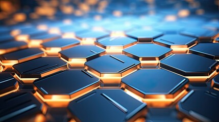 Obraz premium abstract technology hexagonal background in 3D rendering,