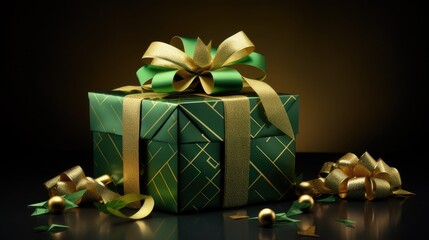 gift box, bow and ribbons