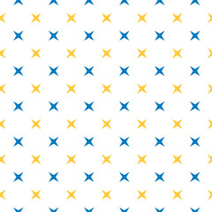 Star seamless pattern. Yellow background. Abstract geometric shape repeating texture. Design template for wallpaper, wrapping, fabric, textile	
