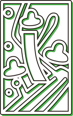 カラーシャドウミニ花札　如月　梅　赤短　2月　梅に赤短