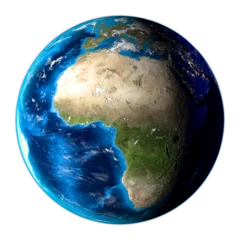 Foto op Canvas Planet Earth with clouds. view of the African continent - Elements of this image furnished by NASA, png isolated background © ismailbasdas