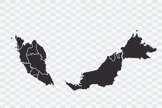 Malaysia Map iron Color on White Background quality files Png