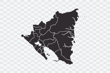 Nicaragua Map. iron Color on White Background quality files Png