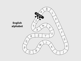 English alphabet education for children. Kindergarten game poster