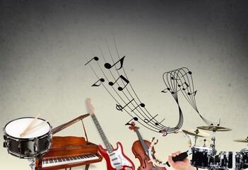 Happy music day. Set of Musical instruments