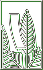 カラーシャドウシンプル花札　睦月　松　赤短　1月　松に赤短