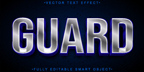 Silver Guard Vector Fully Editable Smart Object Text Effect
