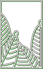 カラーシャドウシンプル花札　睦月　松　1月　松のカス