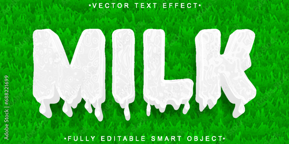Poster Milk Vector Fully Editable Smart Object Text Effect