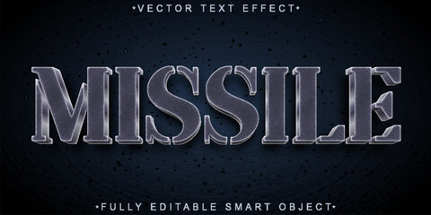 Fototapeta premium Missile Vector Fully Editable Smart Object Text Effect