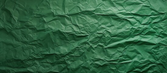 Crumpled green paper background. Generative AI