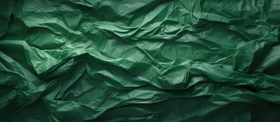Crumpled green paper background. Generative AI