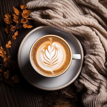 Coffee cup with latte art