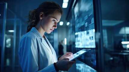 A doctor with a tablet in her hand