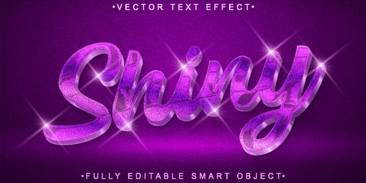 Purple Glitter Shiny Vector Fully Editable Smart Object Text Effect