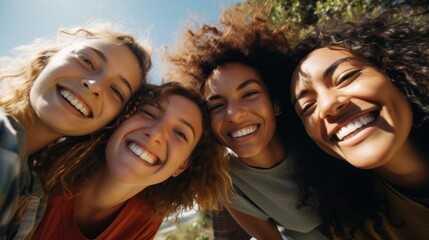 Obraz premium Group of young friends having a happy moment together