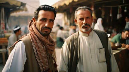 Middle Eastern men in a traditional local market