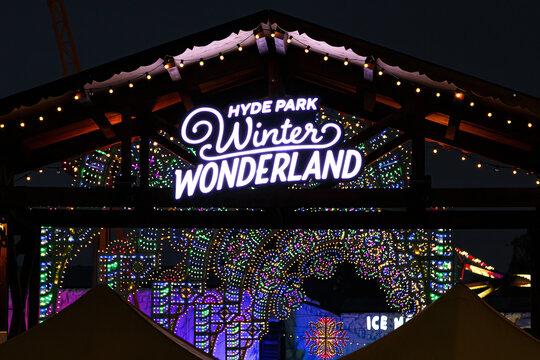 Entrance to London's winter wonderland in Hyde Park
