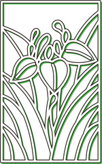 カラーシャドウシンプル花札　菖蒲　杜若　皐月　5月　菖蒲のカス