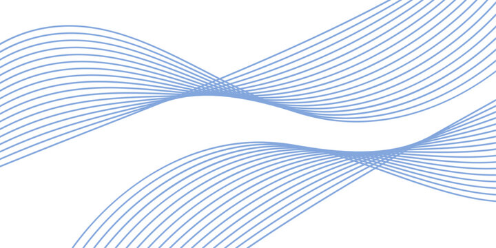 Abstract background with waves for banner. Medium banner size. Vector background with lines. Element for design isolated on white. Blue color. Water, ocean, sea