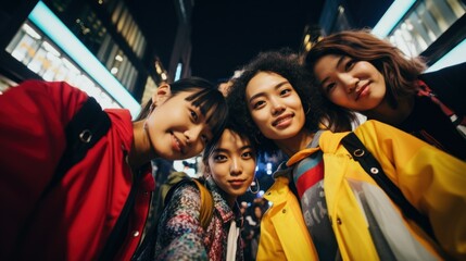 Multicultural group of friends - obrazy, fototapety, plakaty
