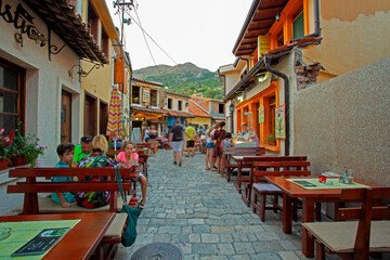 The narrow streets of the Old Town Bar in the evening. Europe. Montenegro