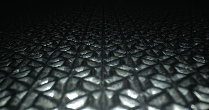 Metal grid pattern structure light reflections