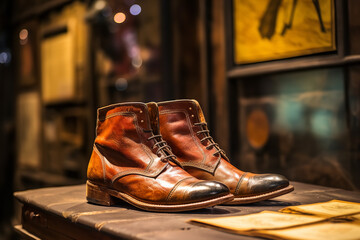 Document the simplicity and elegance of a well-used and well-loved pair of leather boots