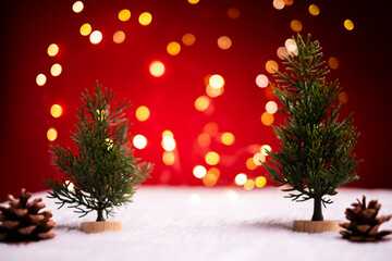 Beautiful Christmas background with decorative and flare light.