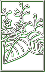 カラーシャドウシンプル花札　師走　桐　12月　桐のカス