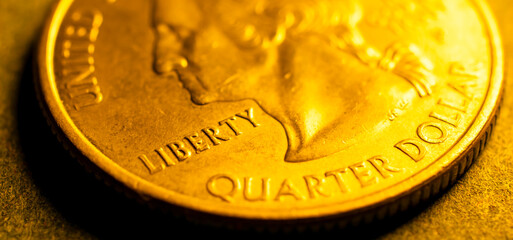 A quarter dollar coin. Liberty