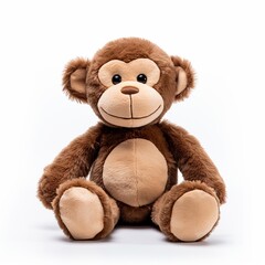 Fototapeta premium Children's Stuffed Monkey toy isolated on white background