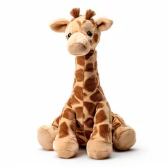 Gordijnen toy giraffe isolated on white background © BackgroundHolic