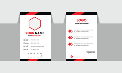 Simple vector office ID card design template Flat style illustration Vector modern Identity Card  stylish  professional id card design.