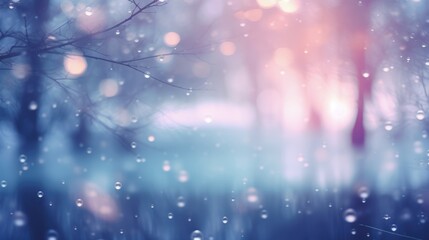 Fototapeta premium Winter nature snowfall background with copy space
