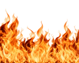 Papier Peint photo Feu Fire Flame Isolated on Transparent Background