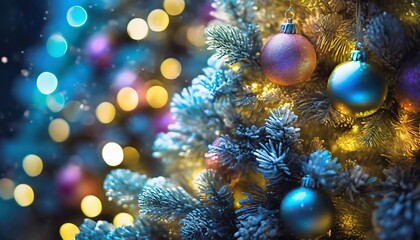 Obraz na płótnie Canvas Christmas tree close up