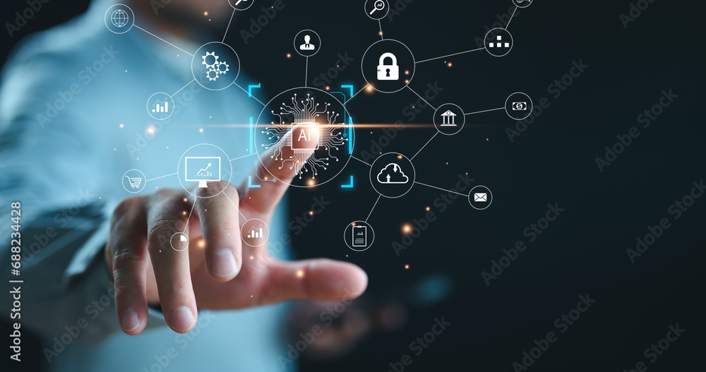 Poster ai, artificial intelligence, technology smart robot ai, artificial intelligence by enter command pro